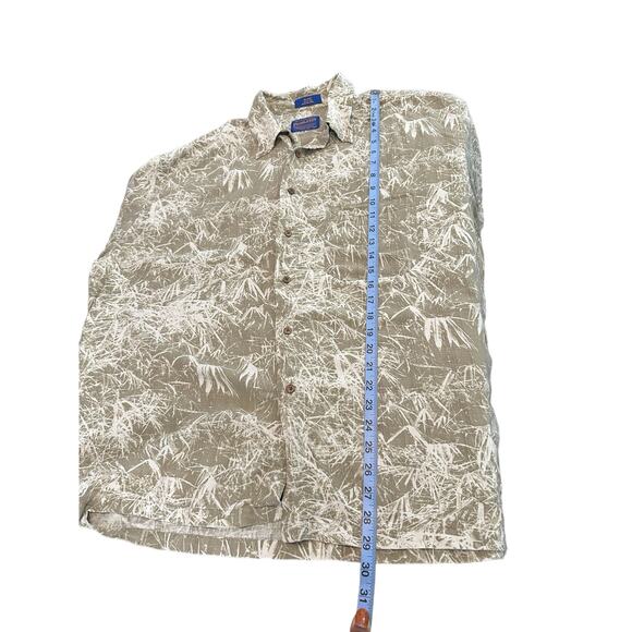 Pendleton Men's Shirt Tan Silk Beachy Resort Button Down Short Sleeve Size XL - Picture 8 of 8
